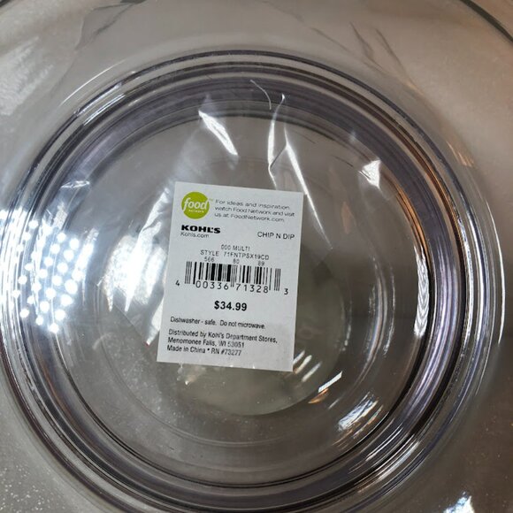 Food Network Chip and Dip Platter - NWT - Clear Acrylic - Picture 7 of 7